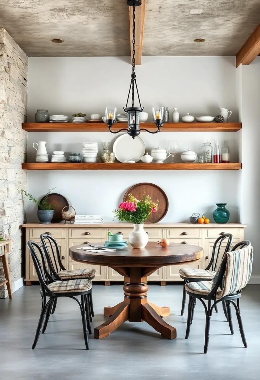 Vintage ⁢Tableware: Display vintage dishes and‍ glassware on open shelves to enhance the‌ rustic charm‍ of your dining⁢ area
