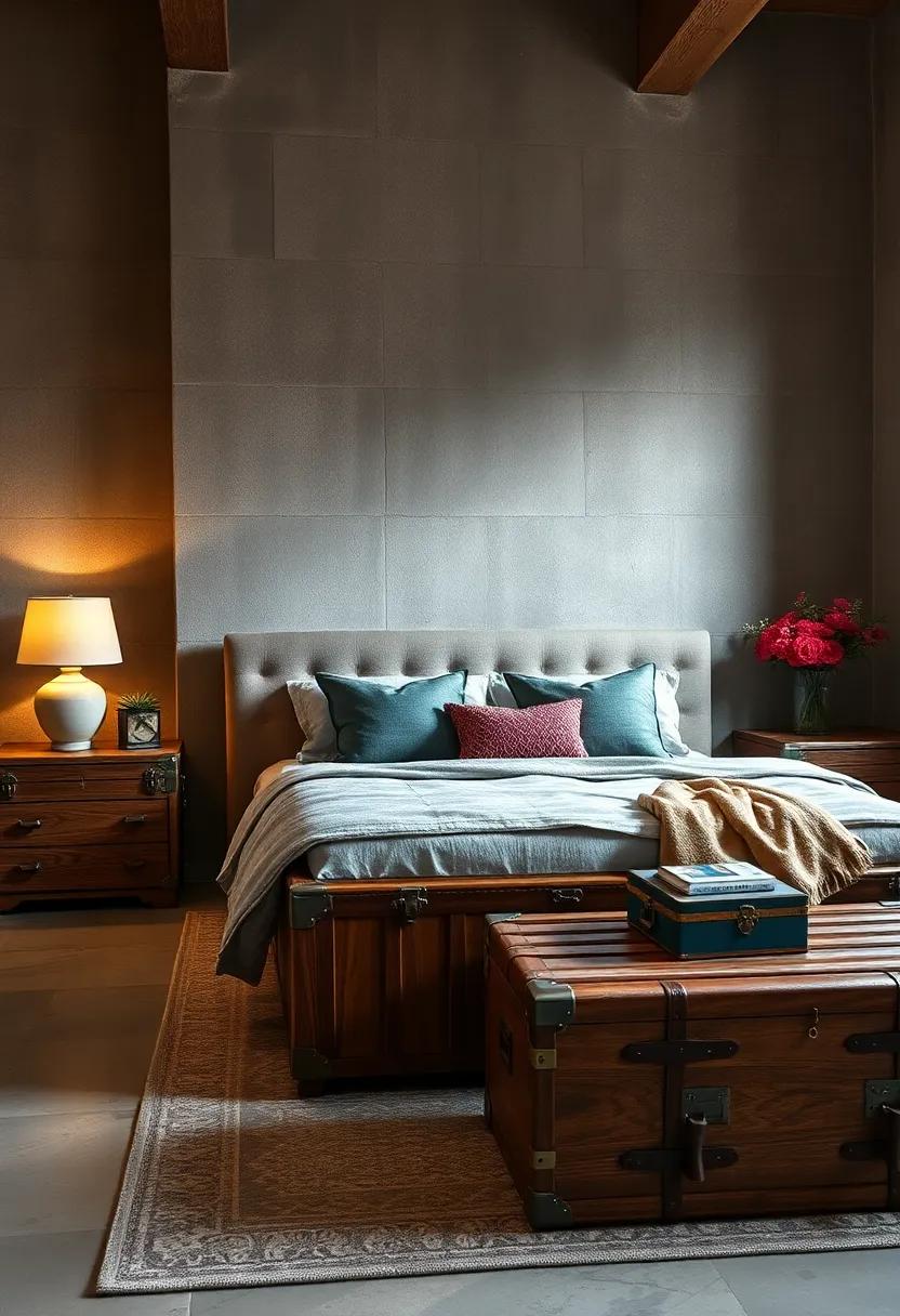 Classic​ Trunks: Incorporate vintage-style trunks to bring an adventurous spirit to your bedroom while providing ample storage for linens ⁤or seasonal clothing
