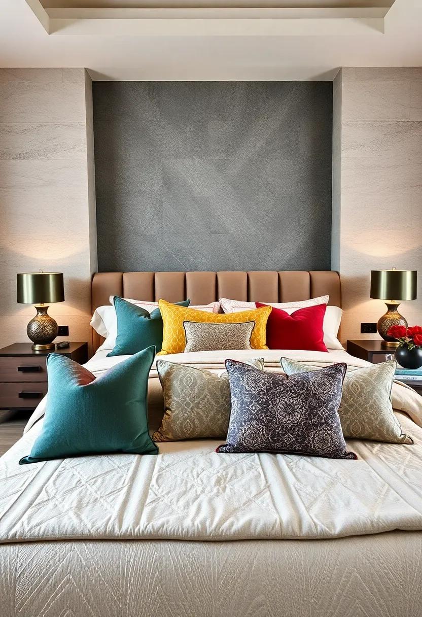 Decorative Pillows: Spice up your bed or seating with an ‌assortment of decorative pillows in luxurious fabrics and ‌eye-catching patterns for a ⁣layer of⁣ depth and comfort