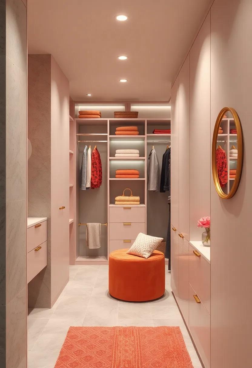 Hidden ⁣Hamper: Install a stylish, discreetly built-in hamper in coral or​ brass ​for a‍ seamless ​and organized storage‍ solution