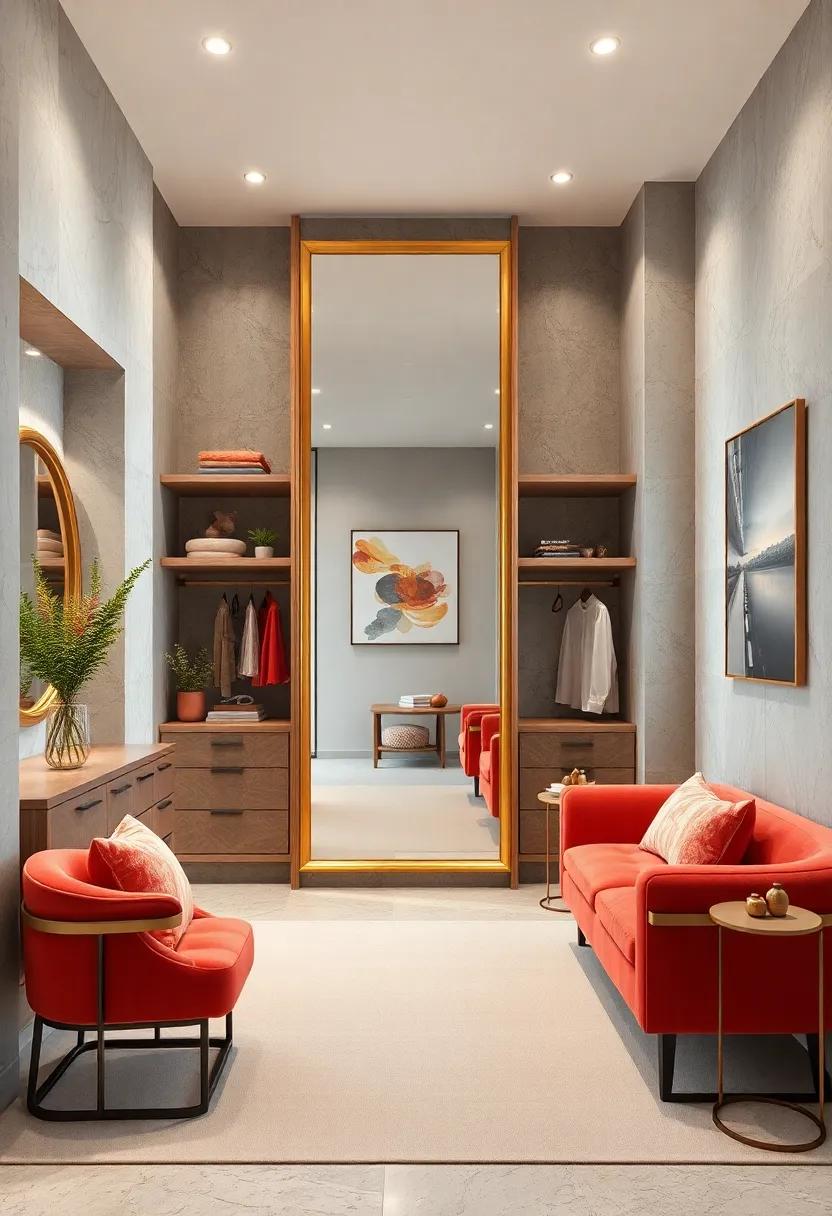 Chic Full-Length Mirror: ⁤Add a statement full-length mirror ‍framed in‌ brass for not only practicality⁤ but also an elegant‌ focal point