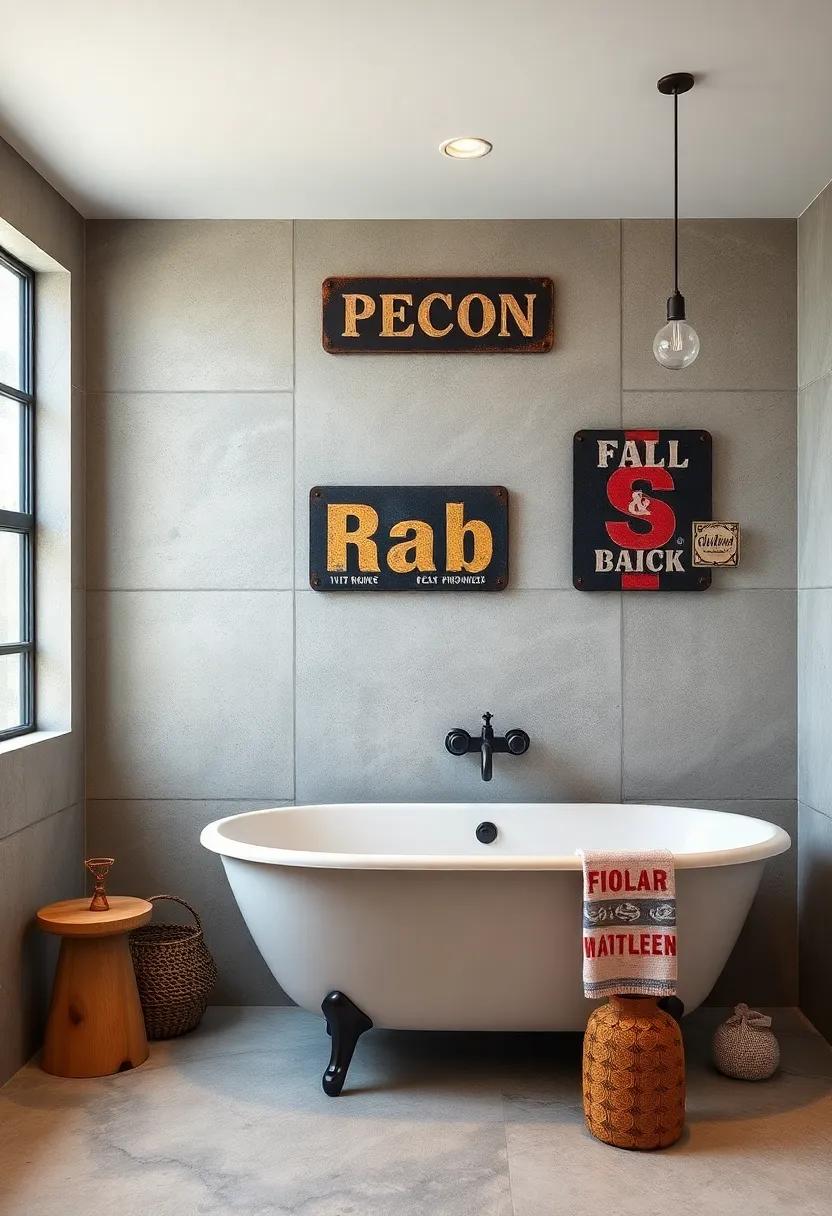 Vintage‍ Metal ⁣signage:⁣ Decorate with vintage-inspired‍ metal signs, injecting personality and ⁣a touch of nostalgia into your bathroom