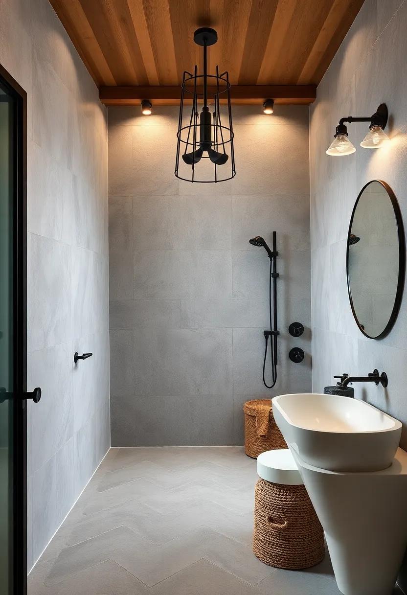 Caged Shower Fixtures: ⁤Use metal cage shower heads and hardware to bring an industrial vibe‍ to your bathing area while ensuring practicality