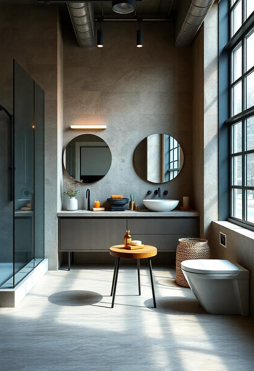 Turned Metal Legs: Choose a vanity ​or stool ‍with​ turned⁣ metal legs, adding‌ a⁢ vintage touch to your industrial bathroom design