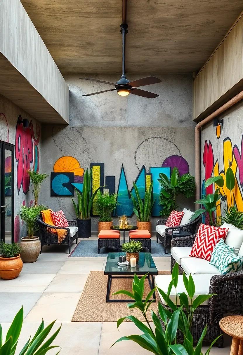 Artistic Wall Murals:​ Transform⁢ blank walls into ‍vibrant canvases with⁢ graffiti or mural art ⁤that adds​ personality to your space