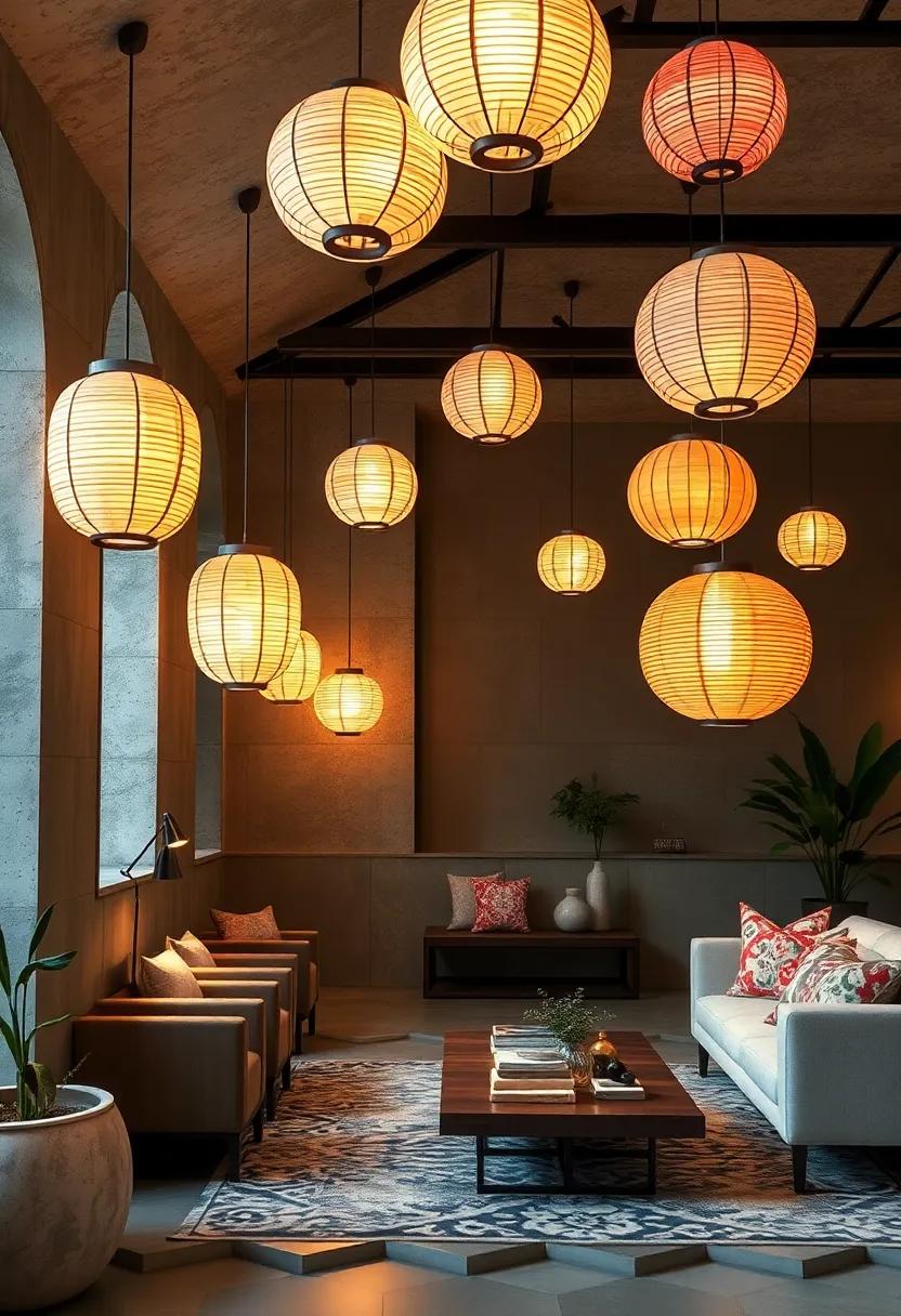 Nature-Inspired Glow: An‌ organic-shaped​ lantern made ⁢from bamboo and paper, casting ‌soft‍ shadows that evoke a serene ‍forest atmosphere