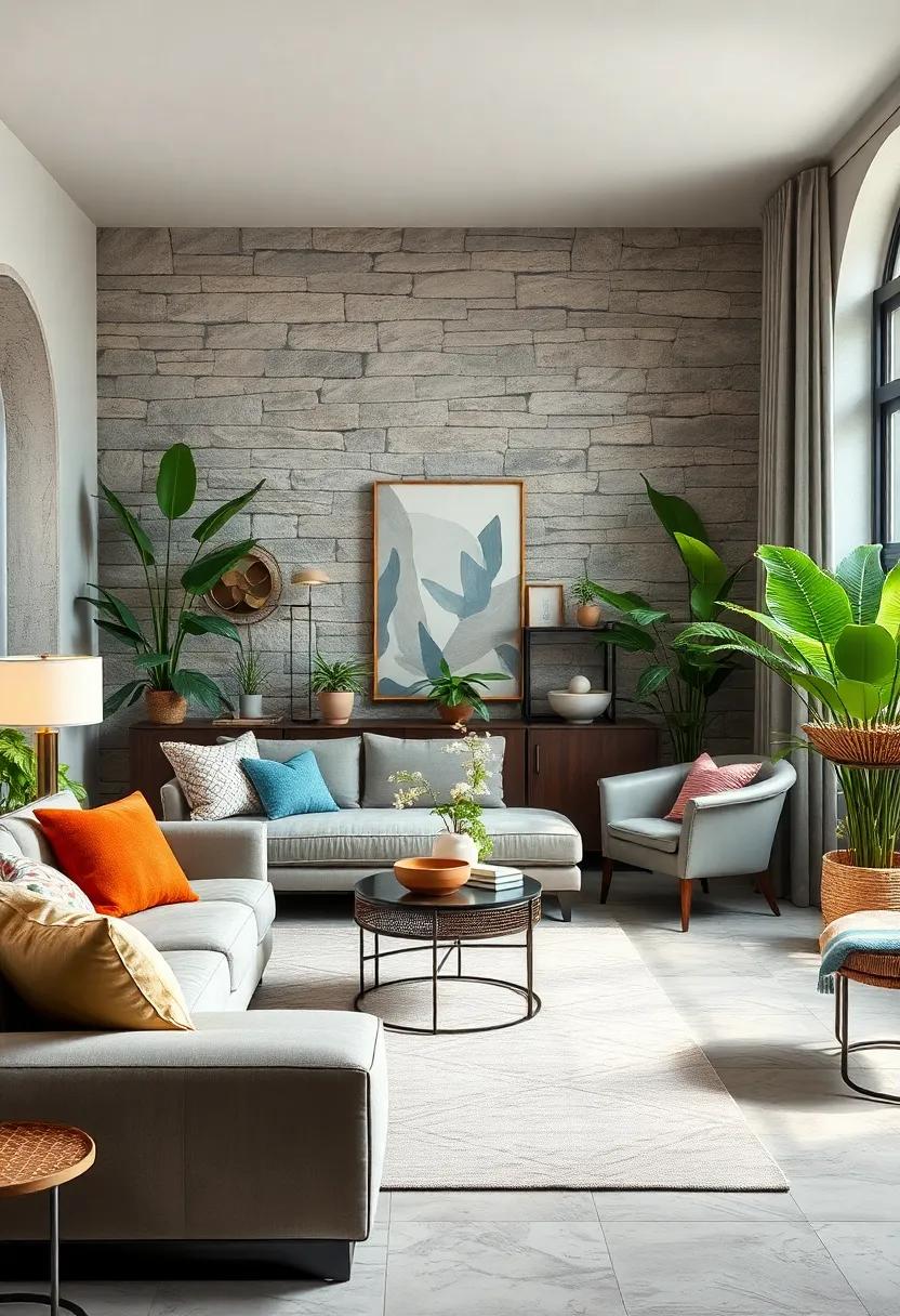 Embrace greenery:⁣ Introduce plants ⁣with varied textures, from the‍ smooth ​leaves of succulents to the​ feathery fronds of ferns