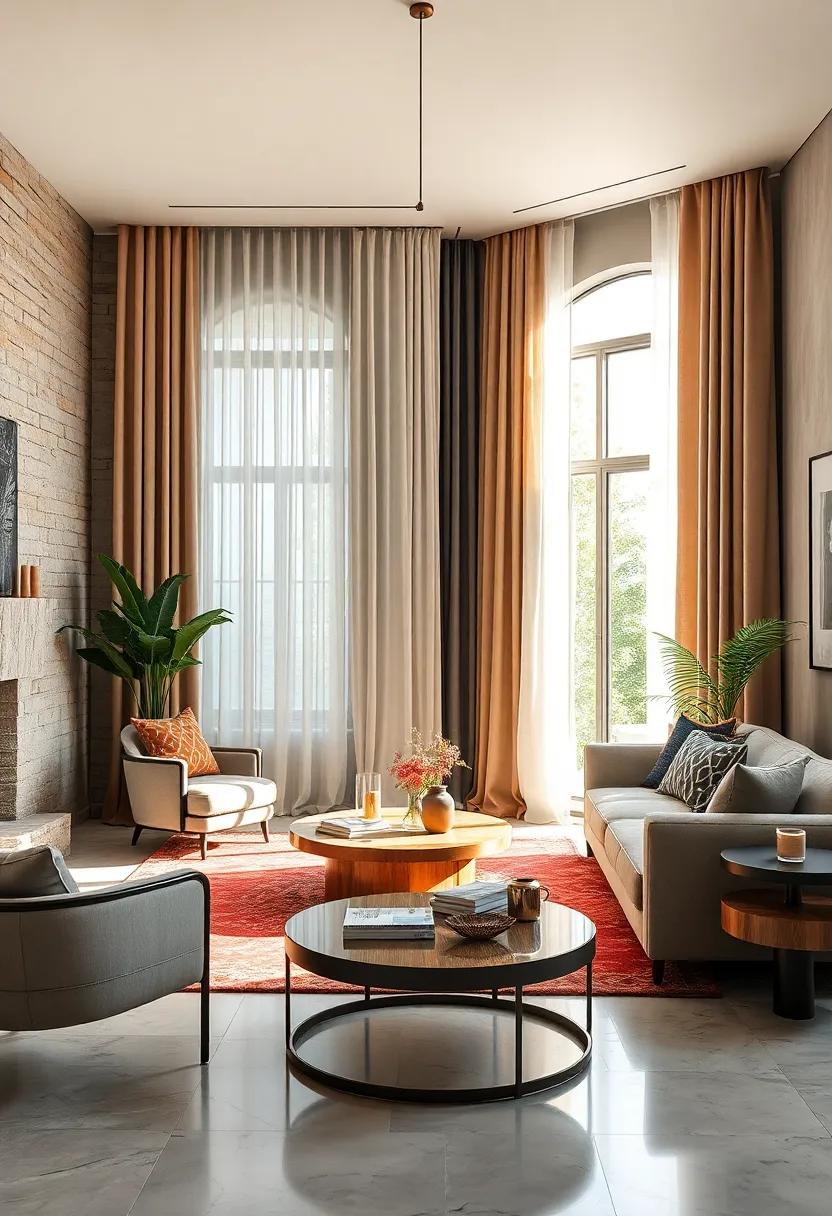 experiment with curtains: Combine ​sheer drapes with heavier fabrics for a dynamic window⁢ treatment