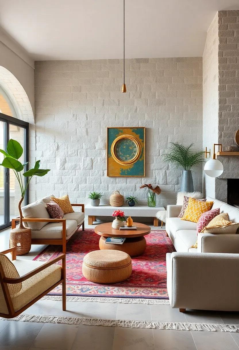 include textiles from around the world: Showcase global textiles, like kilims or batiks, for an eclectic feel