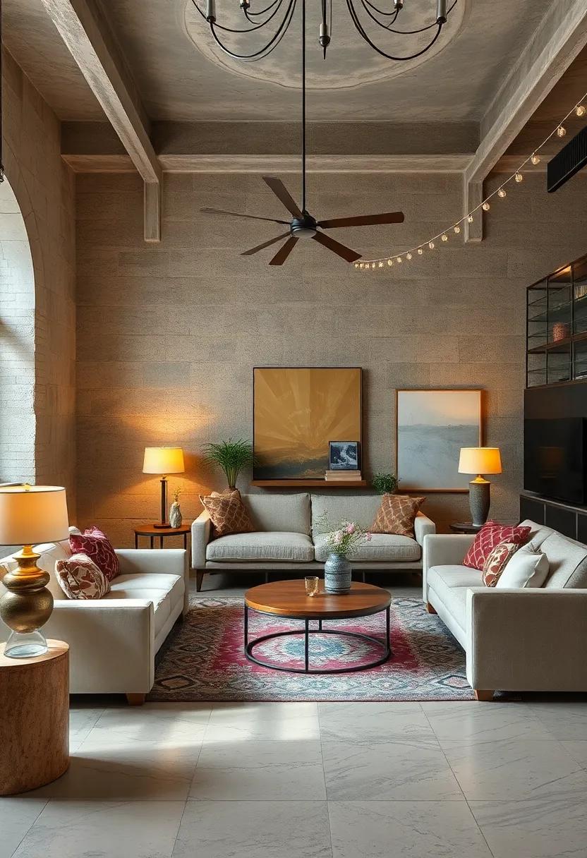 Use layered lighting: Mix table lamps, floor lamps, and string lights for a cozy, inviting atmosphere