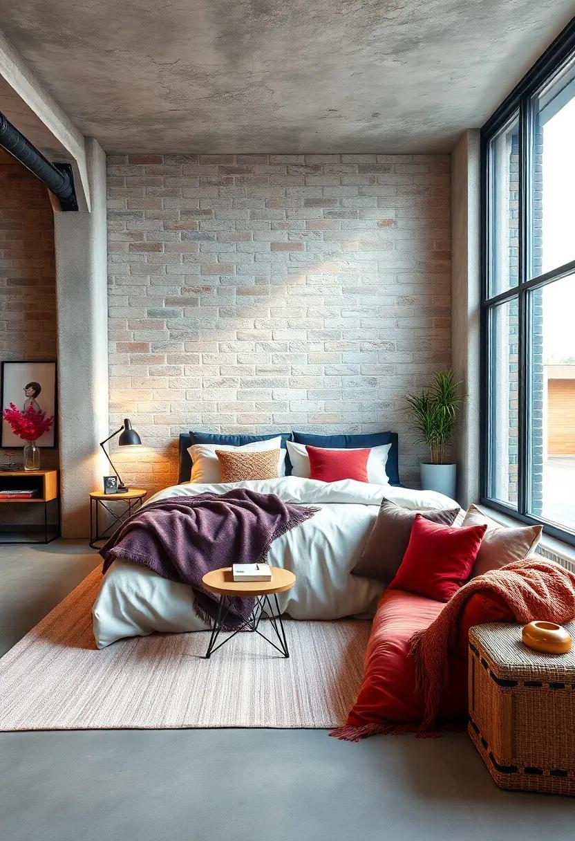 Cozy​ Textiles: Introduce‍ soft throws and plush pillows to contrast the hardness of‍ industrial elements and ‌promote relaxation