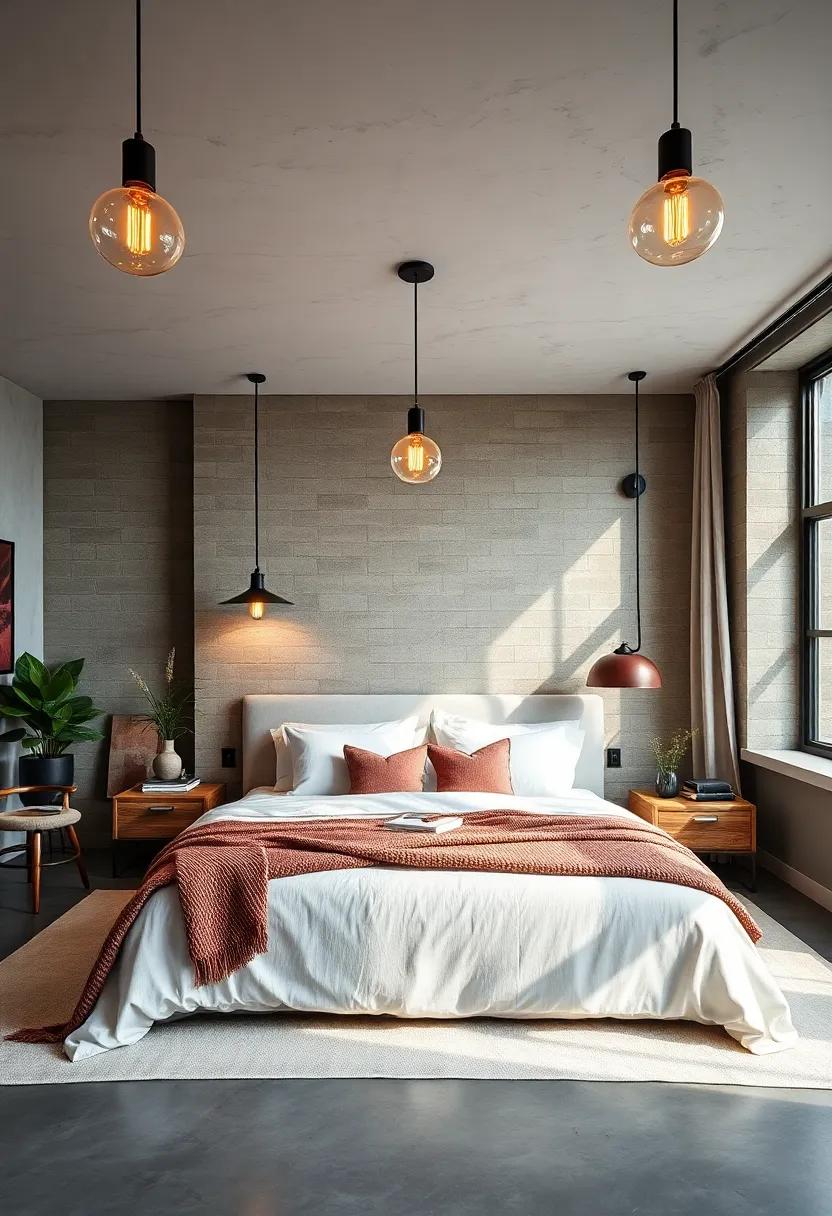 Statement Lighting: Choose oversized pendant lights or Edison bulbs to add a vintage ​industrial charm
