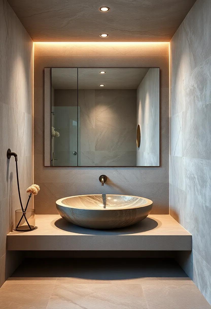Natural Stone Sinks: ​Opt for unique⁢ natural stone sinks that‌ serve as both a functional ‌element and a captivating‌ artistic piece in your bathroom