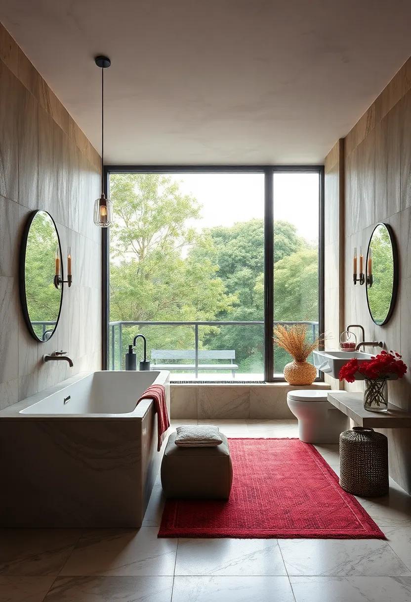 Outdoor Views: If⁢ possible, incorporate large‌ windows or glass​ doors that invite natural light and views of​ nature,⁢ turning your bathroom into a serene escape