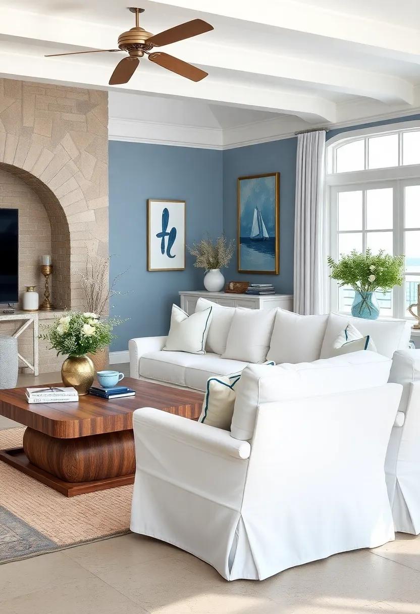 Crisp‍ White Slipcovers: Embrace the coastal ‌feel with luxurious ‍white slipcovers on your sofas ⁤and chairs, effortlessly blending⁢ comfort and sophistication