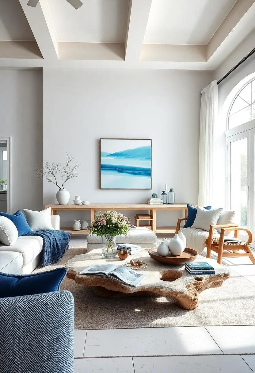 Driftwood Coffee Tables: ​Opt for a chic driftwood coffee table that not only reflects ⁤coastal charm but⁣ also ‍offers a unique touch of natural elegance