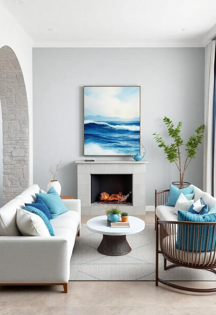 Ocean-Inspired Artwork: Adorn ‌your ​walls with elegant‌ blue ⁤and white marine-themed paintings or ⁤prints ‌that ​evoke⁣ the ​tranquility of the ​sea