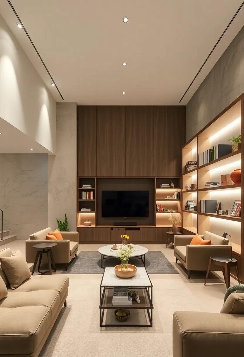 Dynamic Shelving: ⁣Integrate recessed fixtures‌ into shelving‍ units‍ to⁣ illuminate books and decor ⁤while keeping lines sleek and ⁣uninterrupted