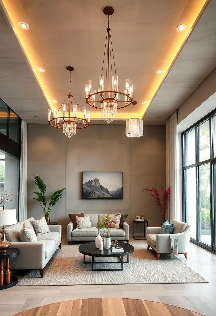 Minimalist Chandeliers: Blend ‍recessed lighting with minimalist chandeliers for a chic, modern focal point