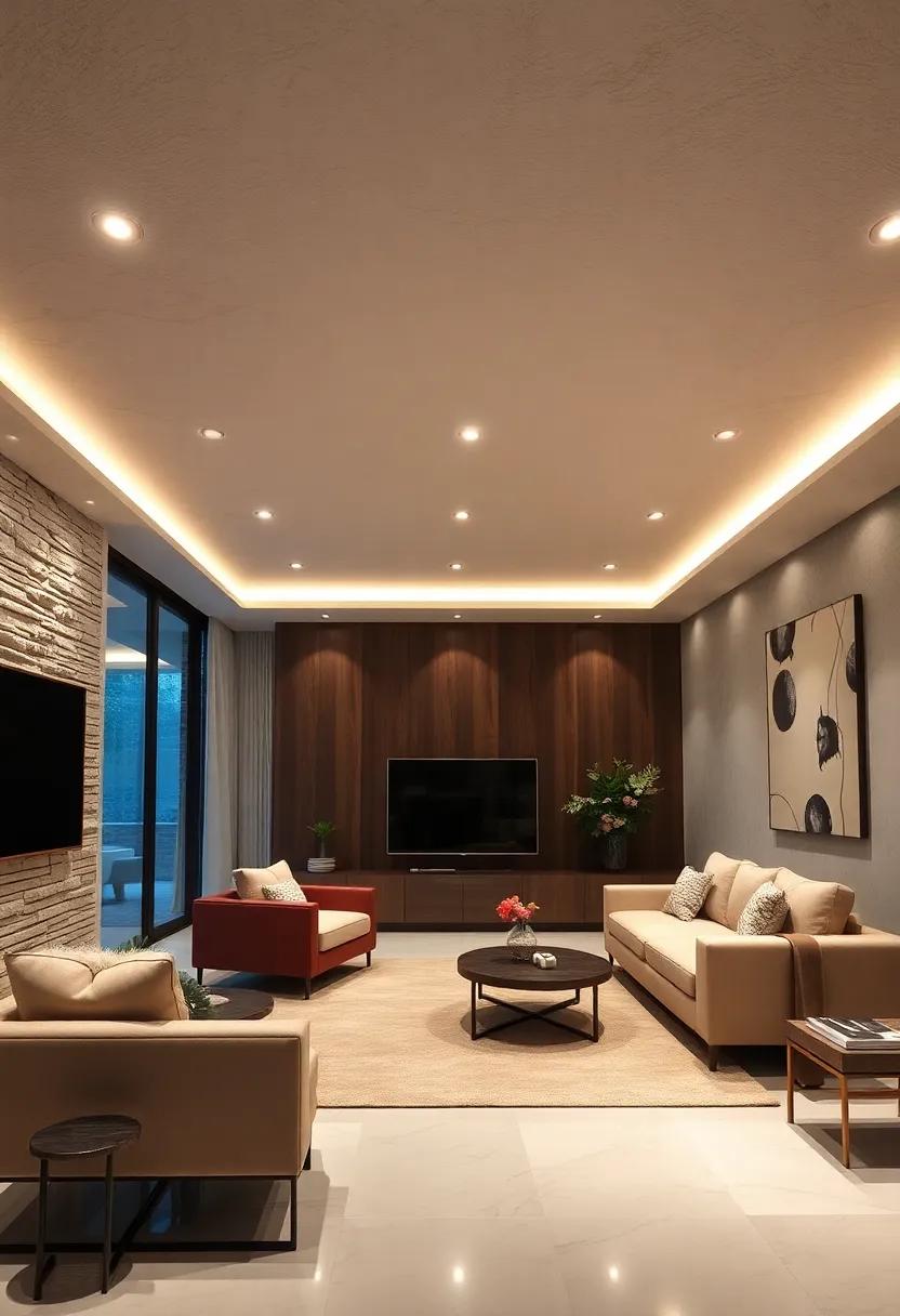 Textured Ceilings: Play with⁤ recessed ⁢lighting in rooms with textured ceilings to enhance ⁢visual depth and interest