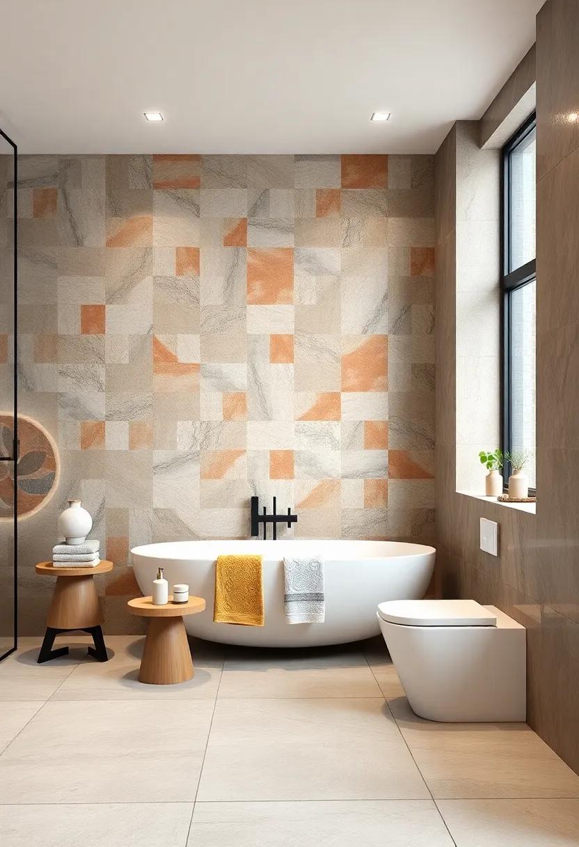 Create a statement wall ​with bold patterned ⁢tiles for a focal point ⁢that ⁢draws⁤ the ‍eye‌ and sparks‌ conversation