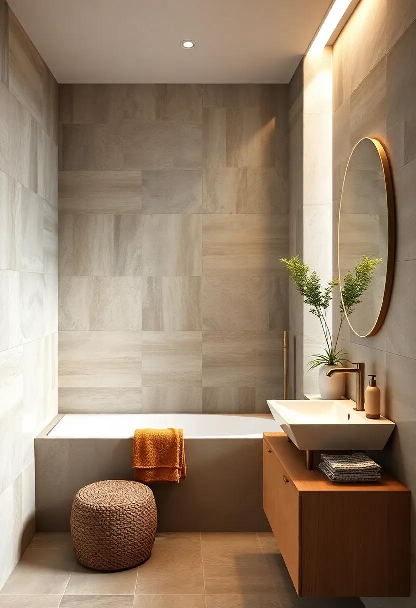 Use natural stone tiles ‌to infuse your‌ bathroom‌ with earthy tones‌ and organic textures