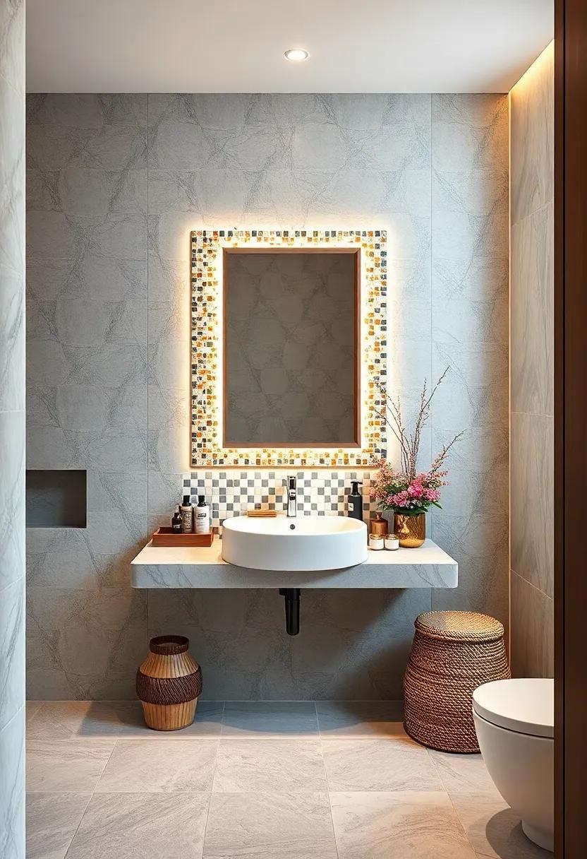 Frame ⁣your bathroom mirror with intricate mosaic tile borders that reflect your unique taste ⁤and⁤ style