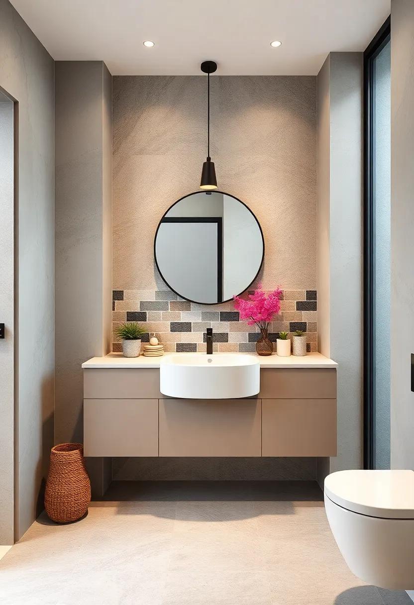 Layer ​different tile designs‌ around your sink ⁤for a curated look that showcases creativity