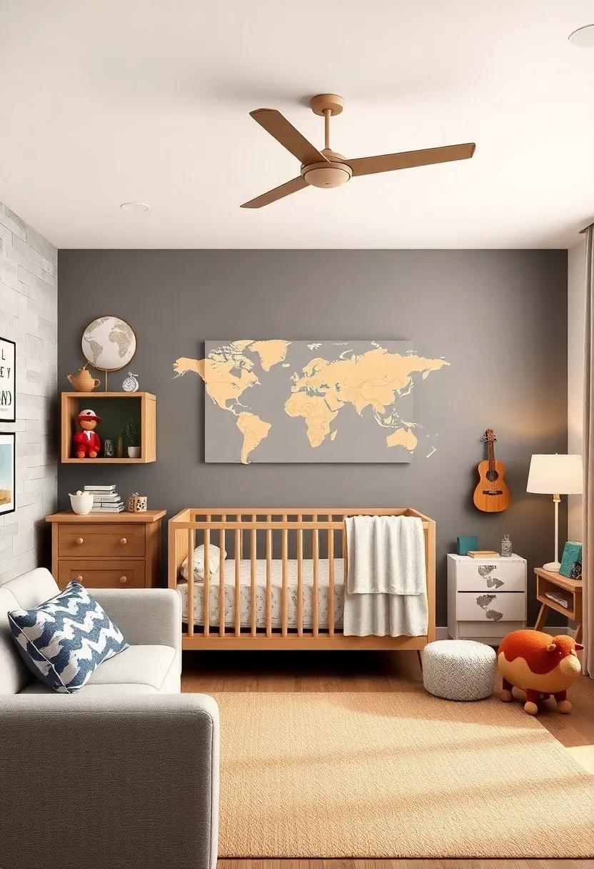 Adventure Themes: Design with travel maps, planes, and adventure motifs to inspire a sense of exploration and curiosity from a young age