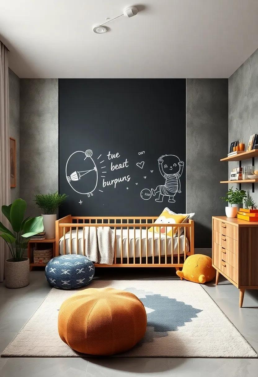 Interactive Walls: Use chalkboard paint or removable wall decals that allow for creativity and interaction as your child grows