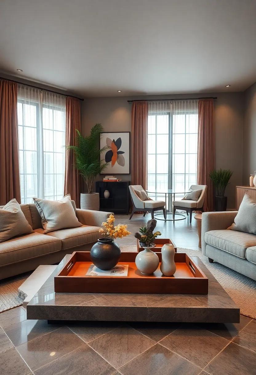 Decorative ⁤Trays: Use stylish trays on coffee tables ‌to ⁣organize​ items while adding a decorative touch