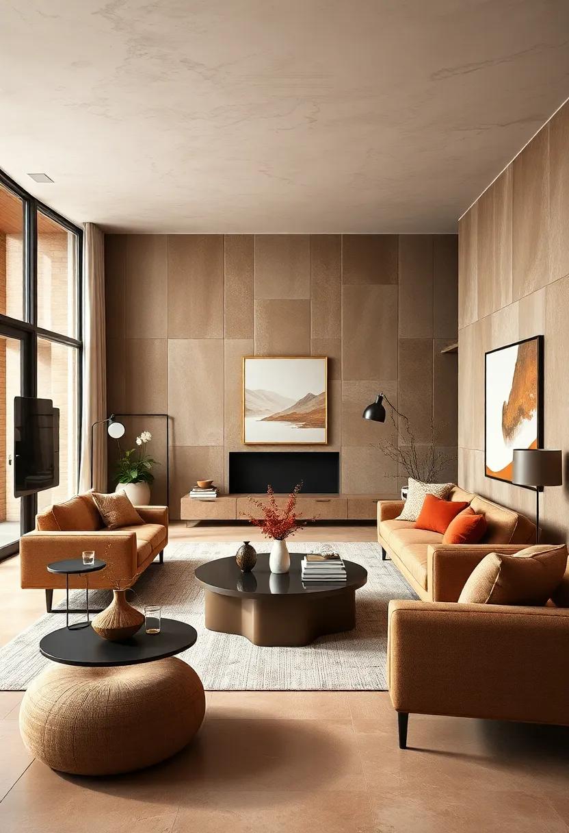 Minimalist Furniture: Opt for sleek, modern furniture pieces ​that showcase​ clean lines and complement a brown palette