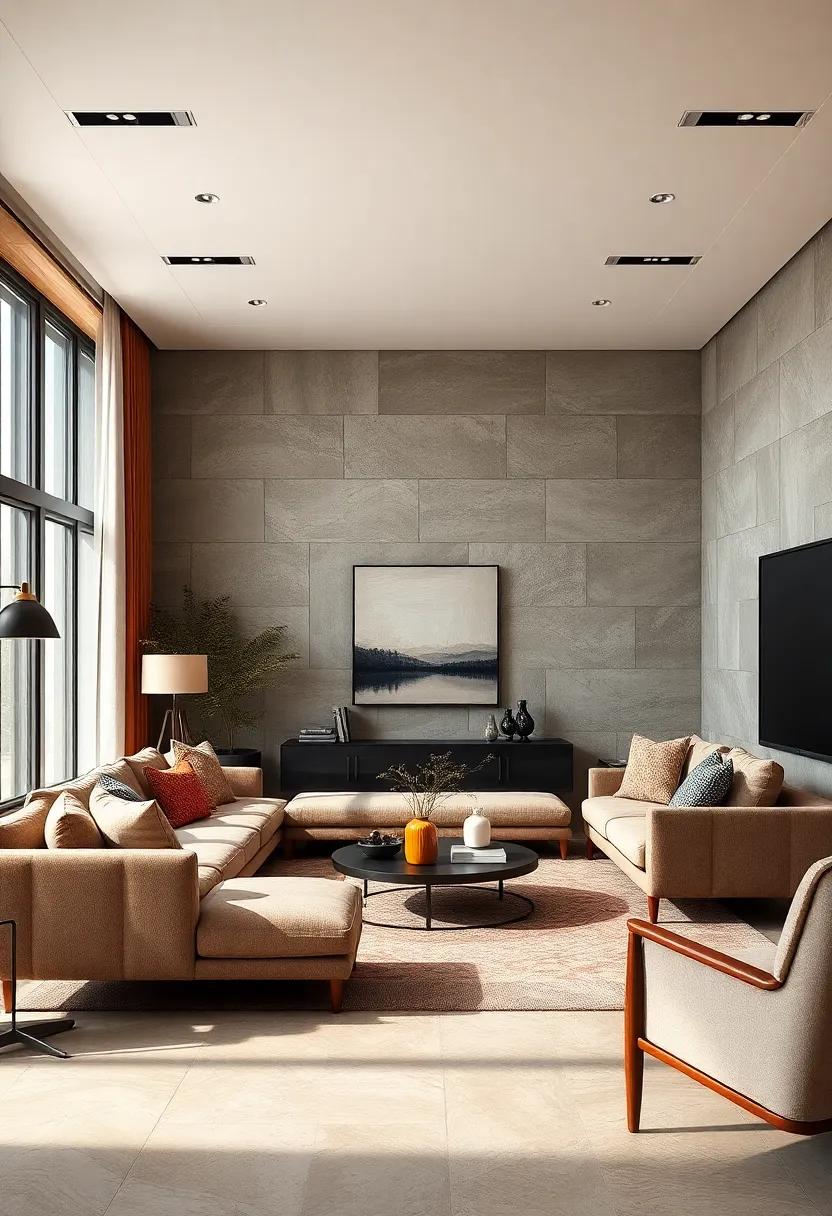 Neutral Fabrics: Opt for curtains and upholstery in neutral shades to soften ⁢the brown and balance the overall look