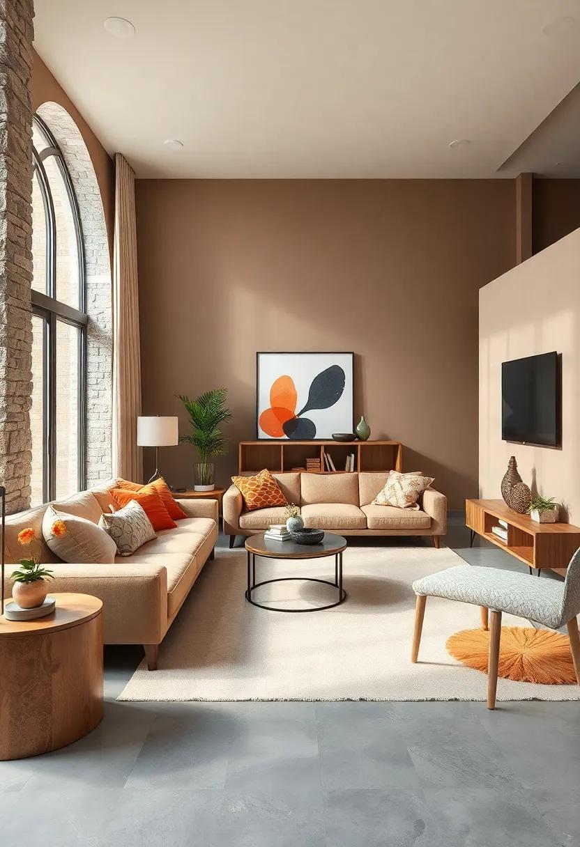 play with Shapes: Introduce a variety of shapes through cushions and rugs to keep the space visually⁣ interesting
