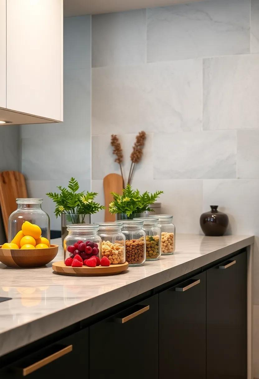 Glass Canister set: Opt for ⁤a sleek glass ‍canister set for storing snacks or dry⁢ goods, ⁢adding‍ a clean, modern look while⁣ keeping items visible and organized