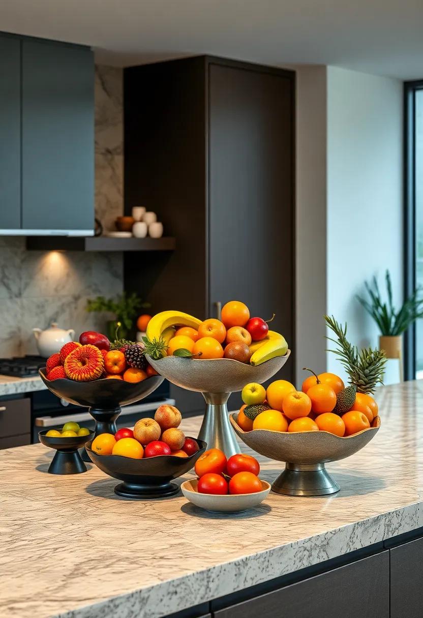 Sculptural Fruit Display: use sculptural bowls⁤ or ‌stands to create an artistic display of fruit that draws the eye and invites conversation