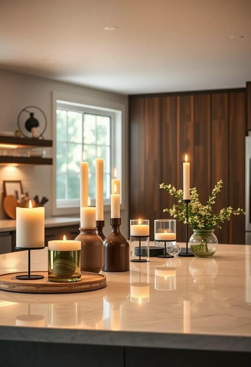 Statement Candles: Add ambiance with⁣ unique candles in various ⁤heights and shapes, casting​ a warm‌ glow during meal prep or entertaining