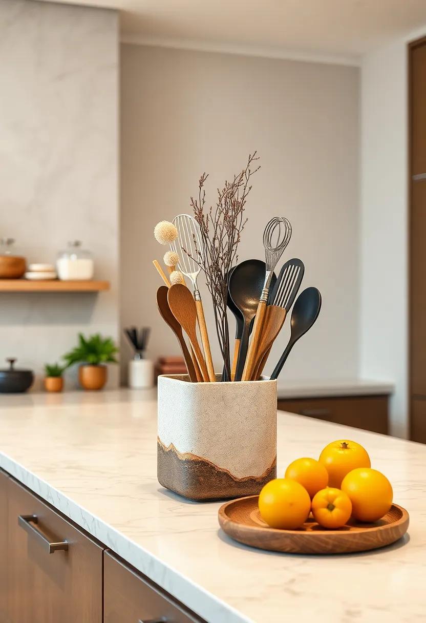 Stylish Utensil Holder: Choose an artistic utensil holder that reflects ‍your⁤ personality, turning ⁤everyday cooking utensils into⁤ an eye-catching display