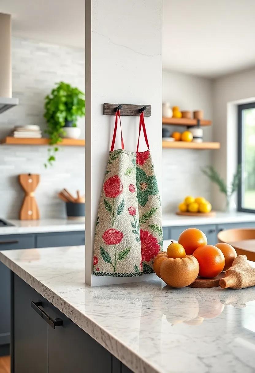 Stylish Apron‍ Holder: Instead of ‍hiding ‍your aprons, ‌create a stylish holder near the⁢ prep area, showcasing your favorite designs as part⁣ of ‌your decor