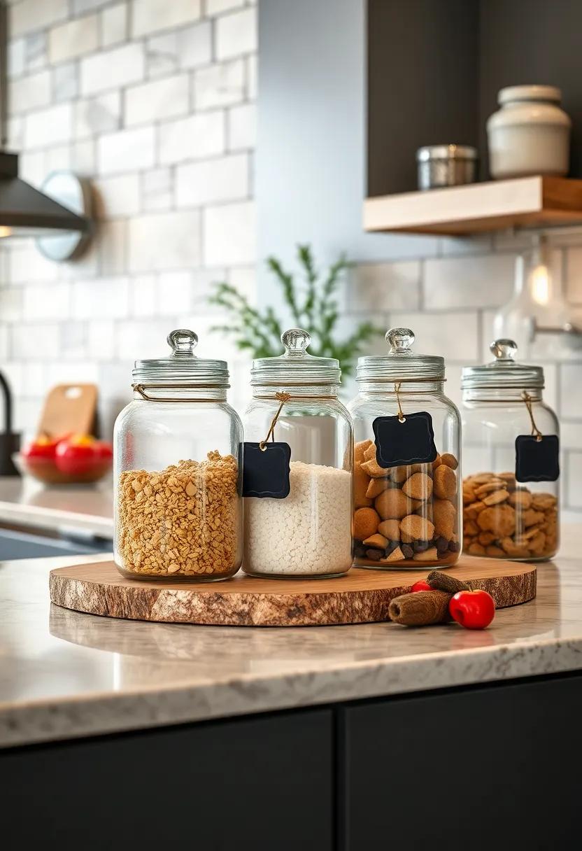 Vintage Glass Jars: Store dry ingredients in vintage-glass jars⁤ for a rustic touch. Label them with chalkboard tags for a personalized flair that also ensures organization