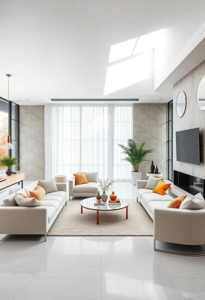 Ethereal ‍Whites: Emphasize lightness and spaciousness with various shades of white, complemented by glass and reflective surfaces