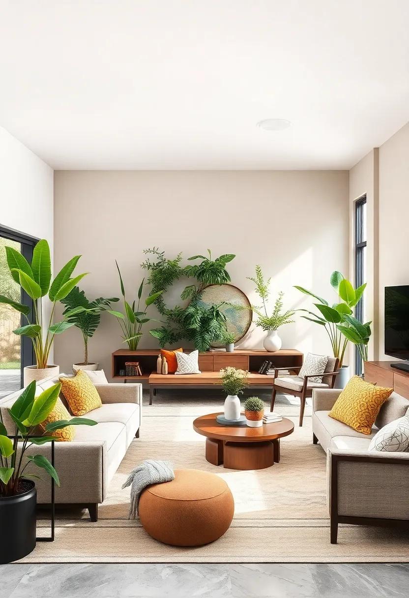 Garden Retreat: Incorporate botanical greens with soft whites and yellows for a refreshing feel that connects indoors with the natural world