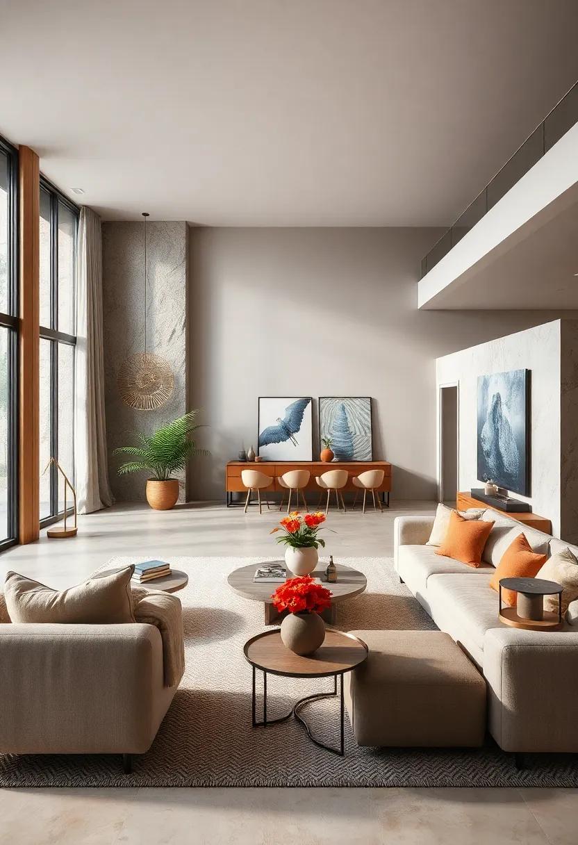 Pastel Paradise: Soft ⁢pastel hues ⁣like lavender, mint, and blush can⁤ add a ‍light and airy feel to an open concept living area