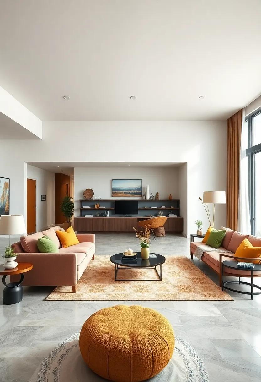 Earthy Palette: ‍Utilize terracotta, sage green, and mustard yellow to bring warmth and a grounded feeling to your living space
