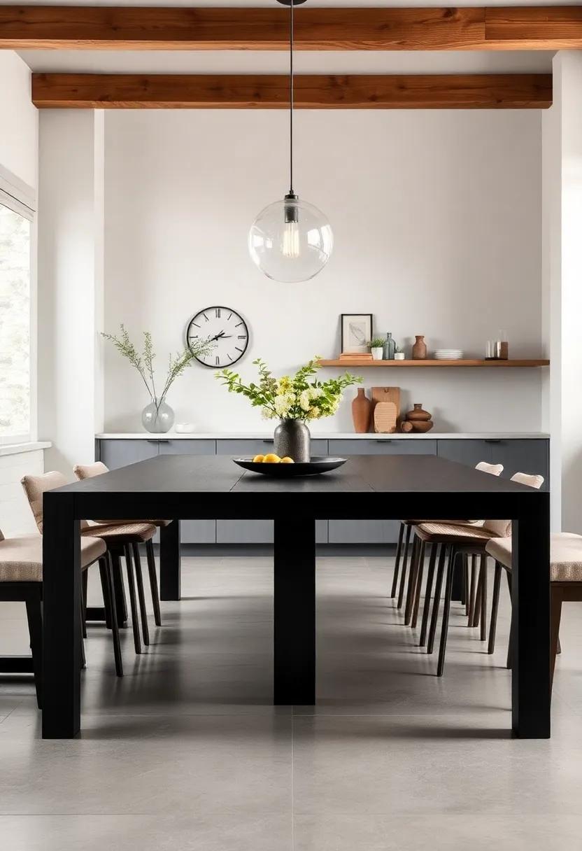 Black and Bold: A dramatic black-stained table ⁤that makes a‍ statement, pairing beautifully with muted decor for a ‍striking contrast