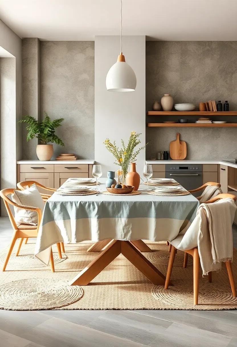 Layered with‌ Textiles: A table surrounded by⁤ textiles like linen tablecloths and woven placemats, enhancing warmth‌ and comfort while celebrating Scandinavian hygge
