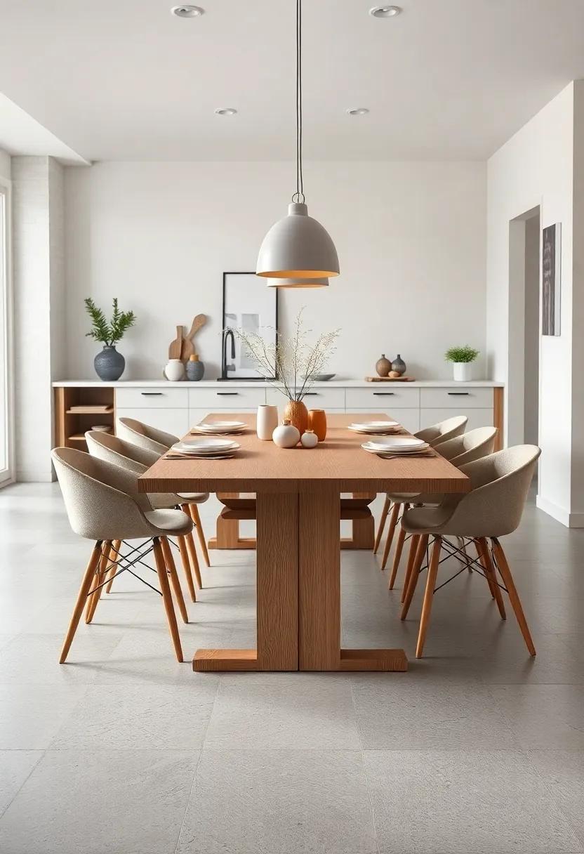 The Minimalist ⁢Marvel: A clean-lined oak table that perfectly embodies Scandinavian simplicity, providing a serene atmosphere for family​ meals