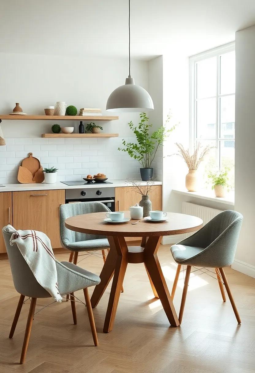 Scandinavian Tea Time: A smaller, intimate table perfect for‌ coffee breaks or brunch, adding charm to corners of your kitchen or dining area