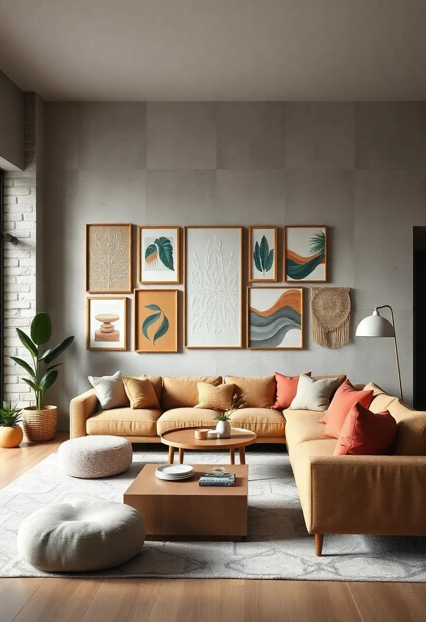 Create a ‍tactile gallery wall: Mix frames, canvas ⁤textures, and wall hangings to display art and photographs with varied surfaces