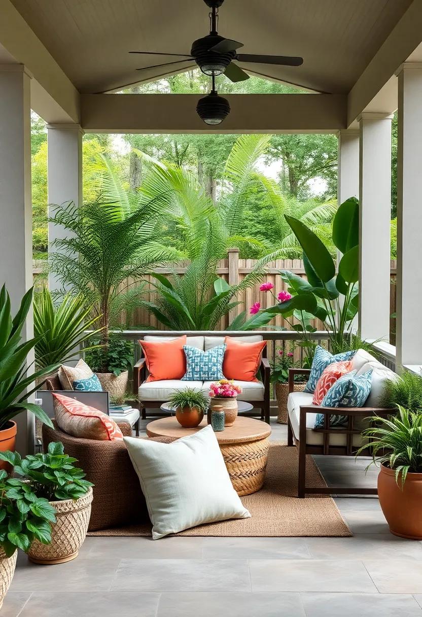 Layering with ⁤Nature: Position ​pillows amidst plants and greenery to ‍create a harmonious atmosphere⁤ that blends ⁤comfort with⁤ nature